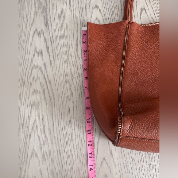 Bottler Brown Leather Tote With Gold Lining - Picture 7 of 8